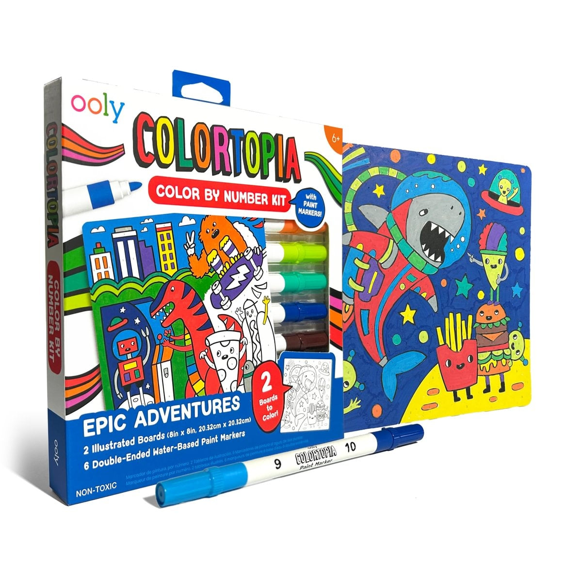 Colortopia Color By Number Paint Marker Kit - Epic Adventures