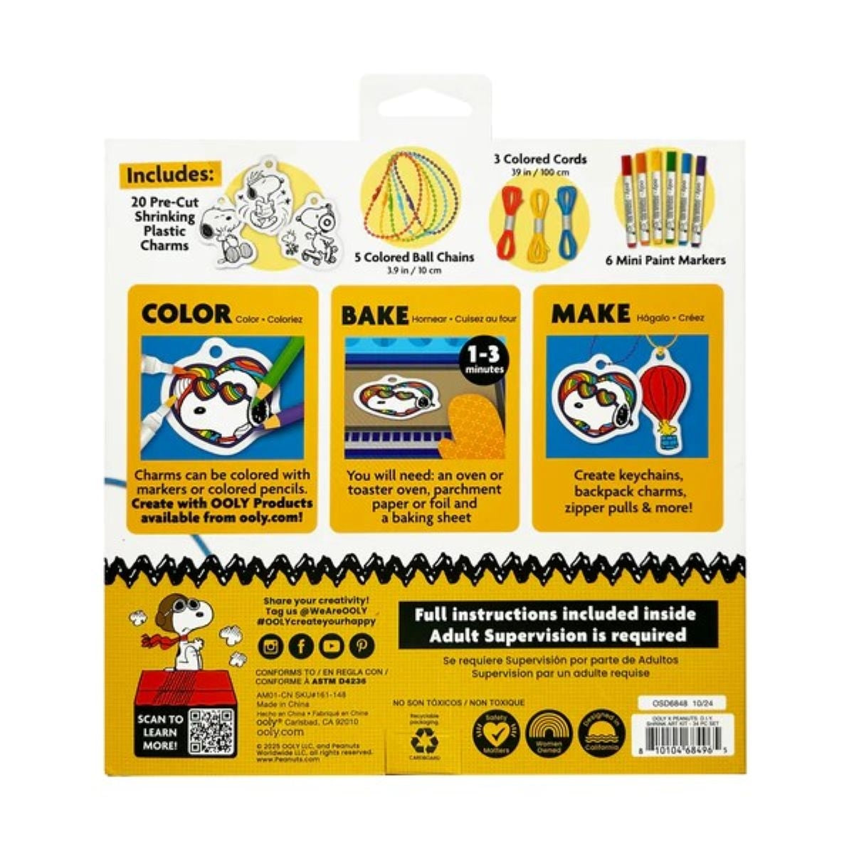 OOLY x Peanuts DIY Shrink Art Kit